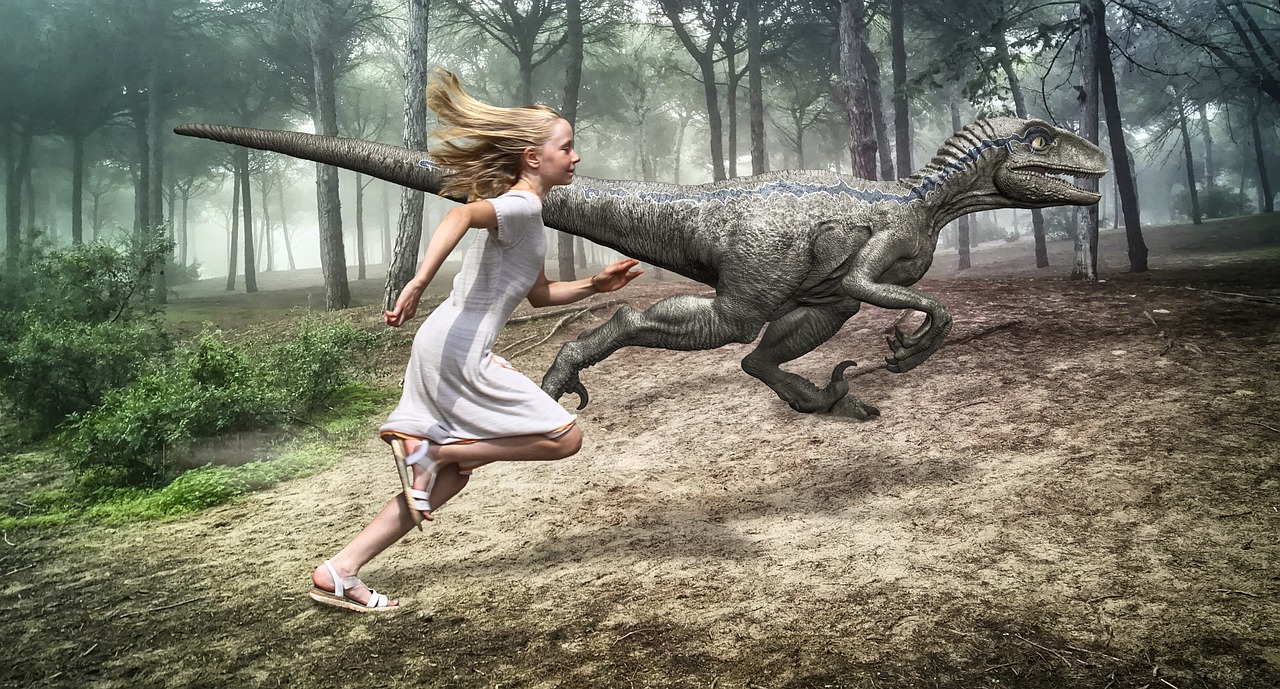 girl, run, dinosaur-5471588.jpg